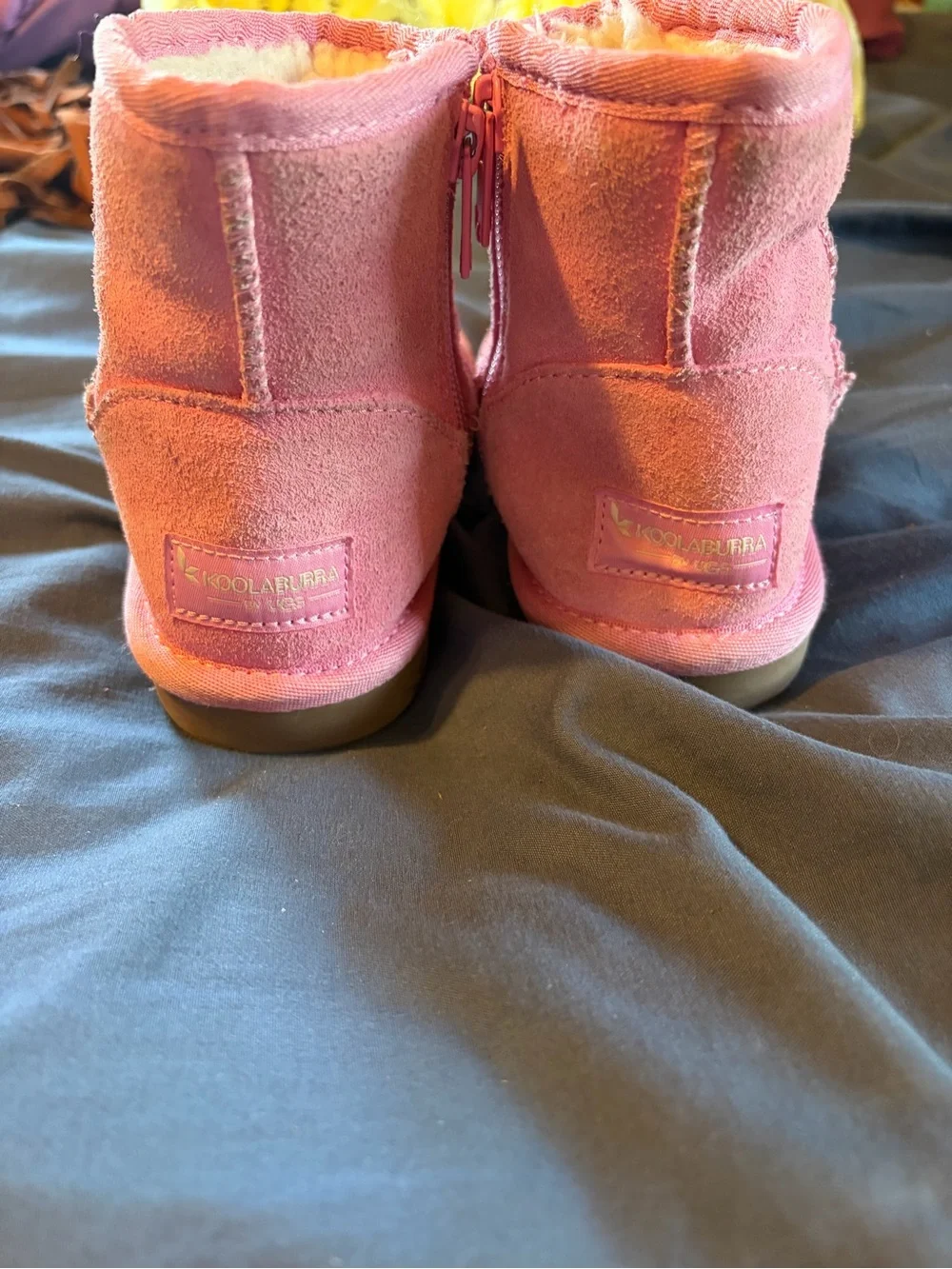 Koolaburra Kids Coral Pink Suede Pull-On Winter Boots